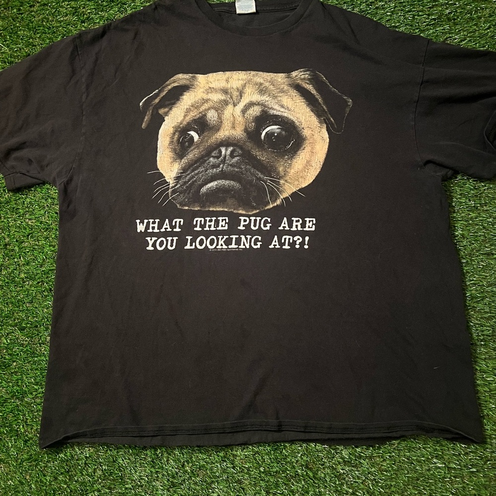 Delta Black Tee with Pug Graphic